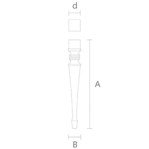 MN-104 Table legs with reeded top and spade foot
