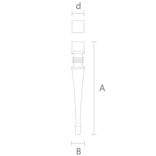 MN-104 Table legs with reeded top and spade foot