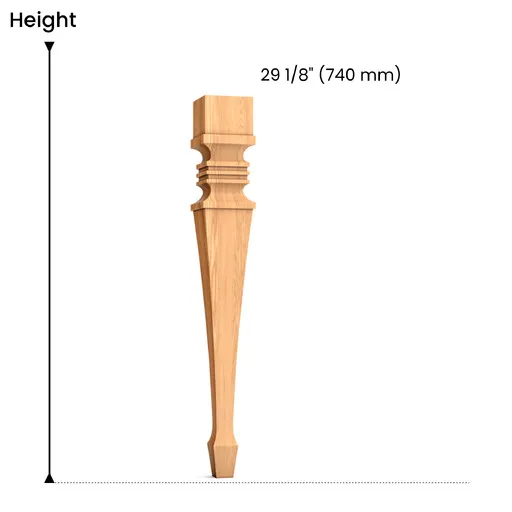 MN-104 Vintage table legs with reeded top and spade