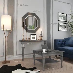 MN-105 custom coffee table legs with horizontal reeds - 2