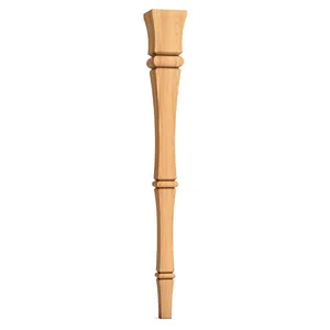 Carved from hardwood, these unique table legs boast a segmented design that adds to the restrained, ..