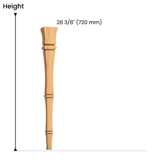 Large unique table legs segmented from hardwood