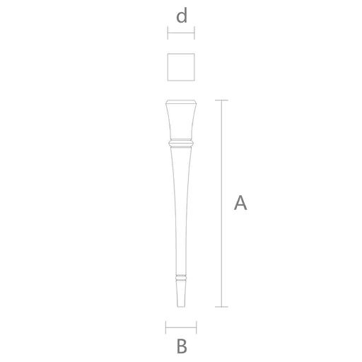 MN-110 Tapered oak dining table legs Scandinavian style