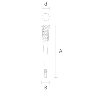 Tapered unique table legs with faceted top and arrow foot from beech