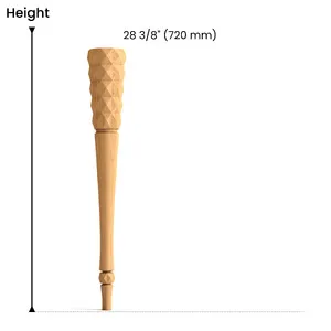Tapered table legs with faceted top and arrow foot