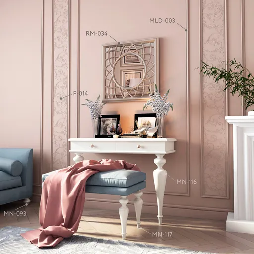 MN-117 wood spindle table legs french country style