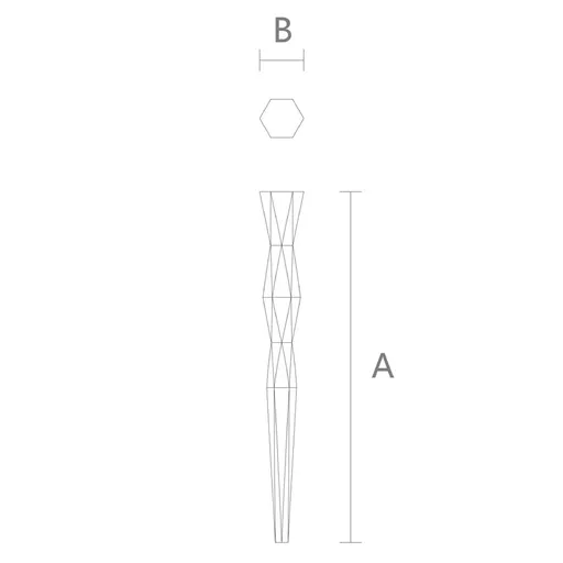 Faceted unique dining table legs geometric shape from oak