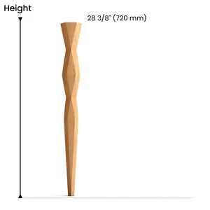 Unique dining table legs faceted from beech