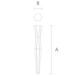 Minimalistic faceted decorative table legs with slim waist from oak