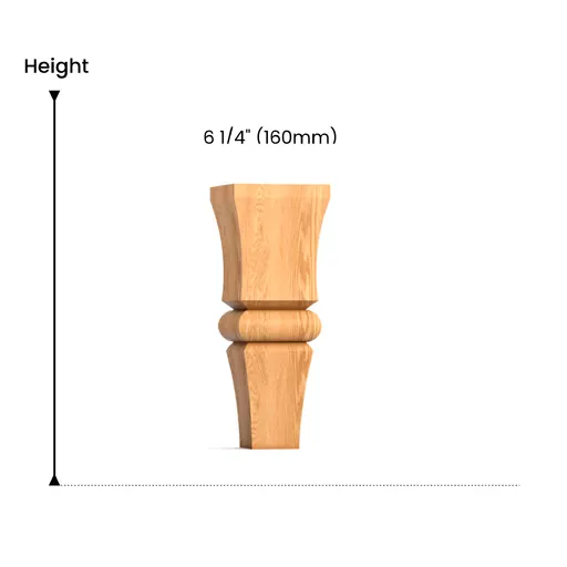 Square top furniture feet Classic style oak. beech