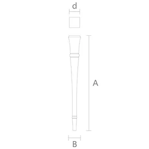 MN-137 Bar-height tapered large table legs with square top from oak