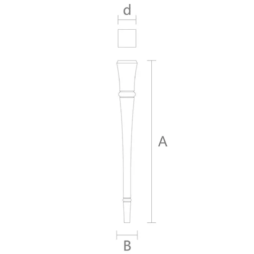 MN-137 Bar-height tapered large table legs with square top from oak