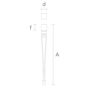 Classic large square tapered table legs with spade foot - 1