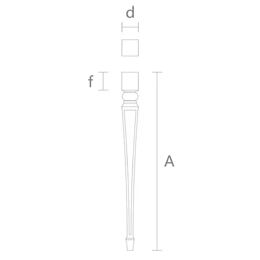Classic large square tapered table legs with spade foot - 1