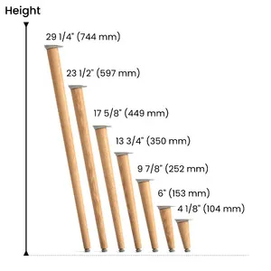 Oak tapered easy installation round table legs quiet luxury