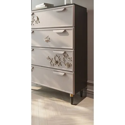 Decorated furniture feet with golden top
