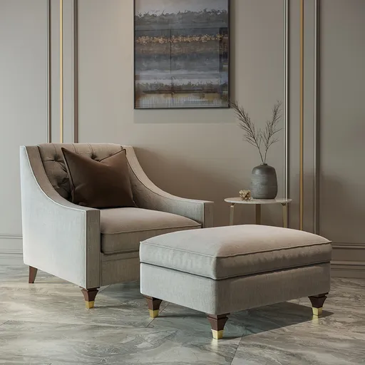Pedestal furniture feet with golden tips hardwood