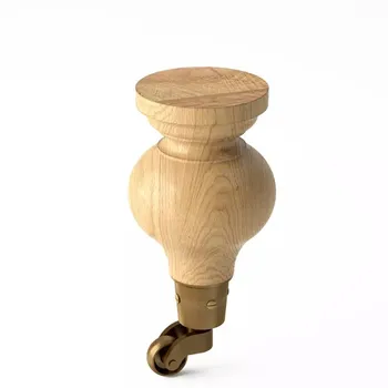 Vintage furniture feet turnip with wheels