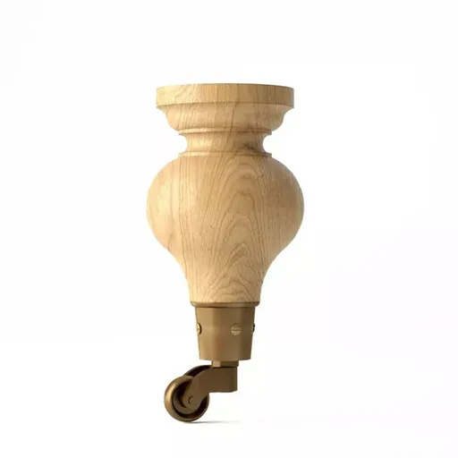 Vintage furniture feet turnip with wheels carved