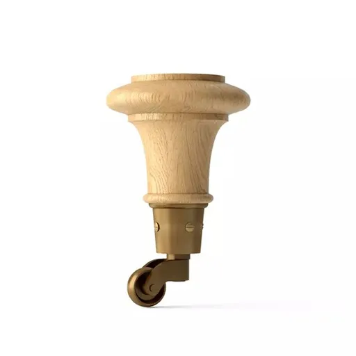 Wood tapered furniture feet with wheels flat top Classic