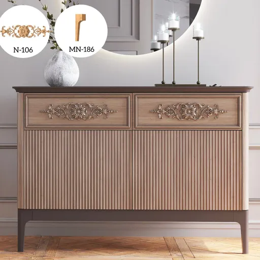 Bracket furniture feet for tables minimalist solid wood
