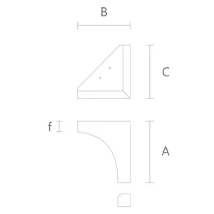 Wood diamond shaped bracket feet minimalist