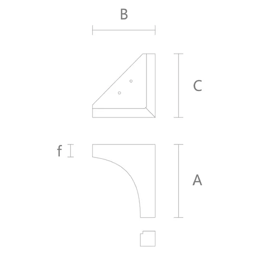 Wood diamond shaped bracket feet minimalist