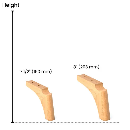Arched bracket feet for furniture solid wood