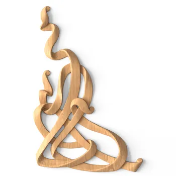 Abstract Fluid Ribbon Wood Corner Onlay – Left
