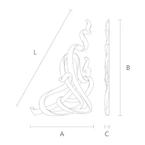 Abstract Fluid Ribbon oak Corner Onlay