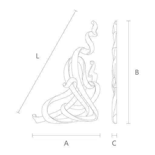 Abstract Fluid Ribbon oak Corner Onlay