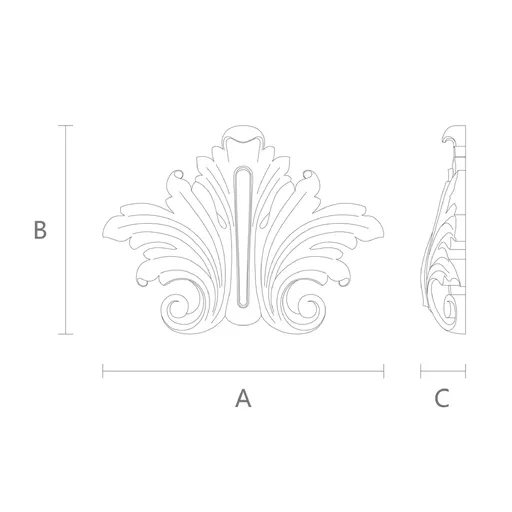 oak classic onlays with acanthus leaf