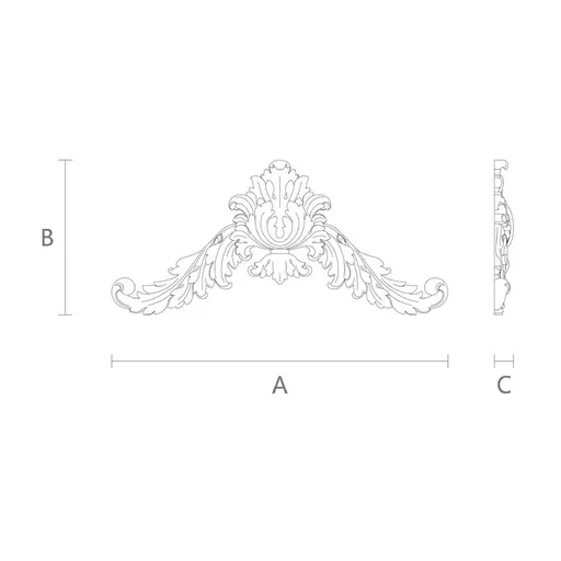 Classic Oak Pediment with Acanthus Drop Motif