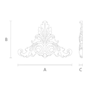 Oak triangular pediment with acanthus leaves