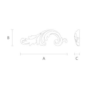 medium corner decorative leaf wood applique 