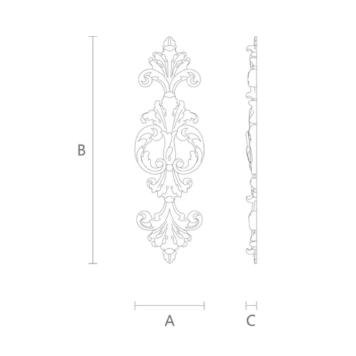 small vertical Wooden Pendant with Acanthus Scrolls