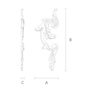 N-022R oak corner carved scroll wood applique victorian style
