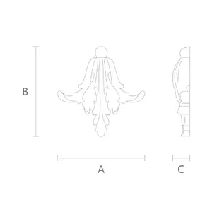 N-025 oak vertical decorative bell onlay applique classical style