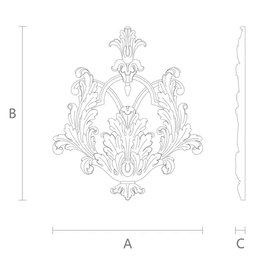 center onlay with acanthus leaves 