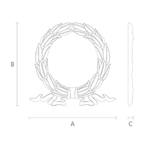 Laurel wreath with ribbons decorative wood applique