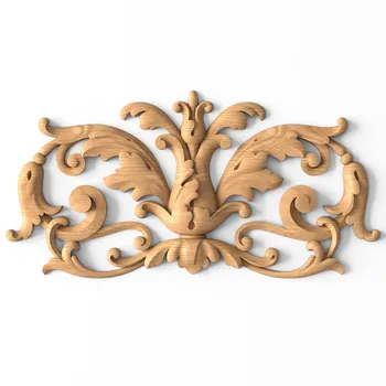 Antique Floral Applique, Oak Scroll Onlay
