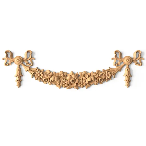 N-043 large horizontal decorative ribbon wood garland renaissance style