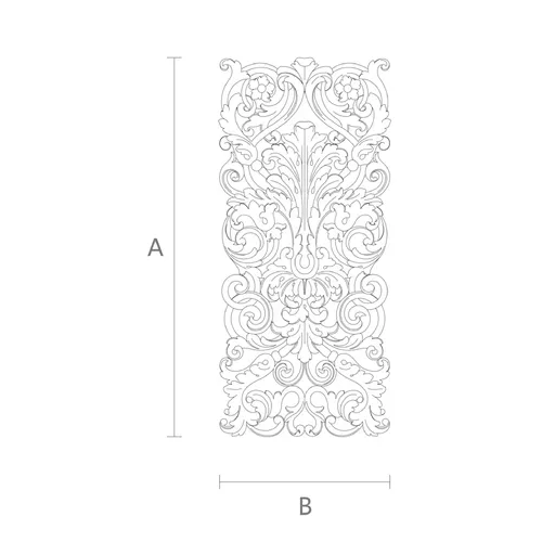 extra large wood vertical architectural floral acanthus scrolls onlay 