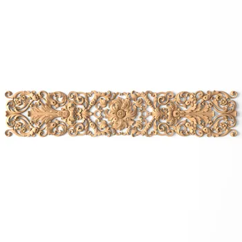 Rectangular wooden floral applique, Baroque wall applique