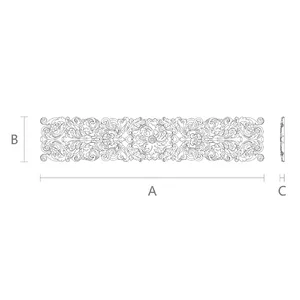 horizontal decorative floral acanthus scrolls wood applique 