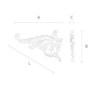 Oak Scroll Onlay with Ornate Acanthus