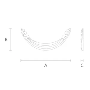 wood small horizontal ornate ribbon swag 