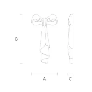 N-079-2 small vertical decorative wood ribbon drop