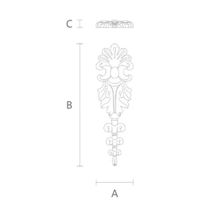 small vertical ornamental scroll drop baroque style