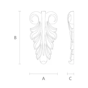 N-087 small vertical decorative drop applique